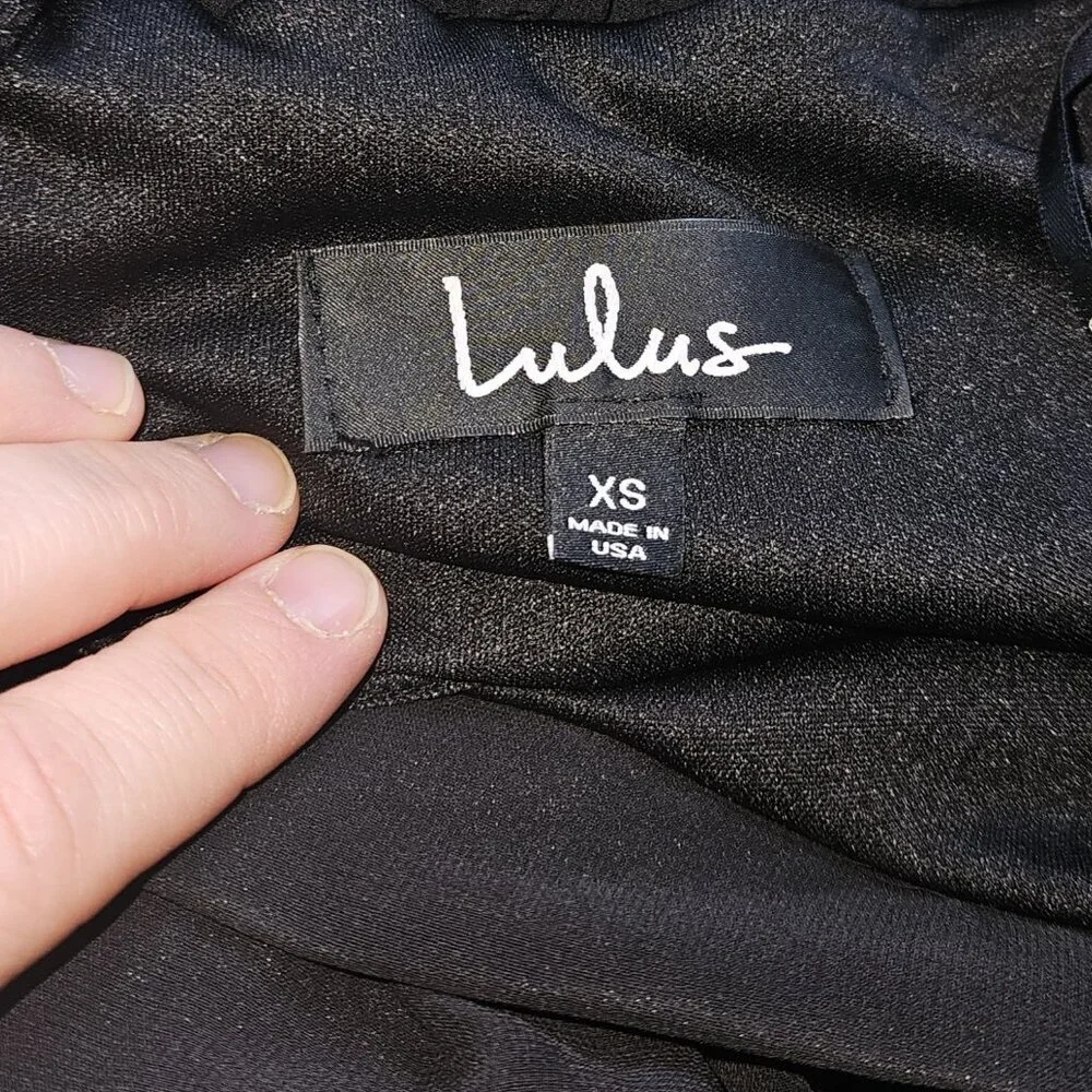 Lulus Solid Black Maxi Skirt Long Sheer Layer Slit Lined Women's XS
